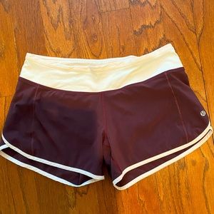 Lululemon running shorts (maroon)